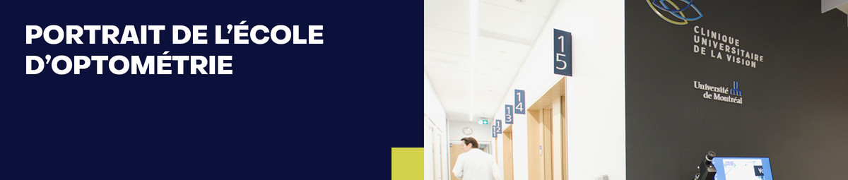 Optométriste dans le corridor de la Clinique universitaire de la vision à l’Université de Montréal